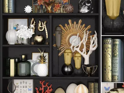 Shelves with decor 3D model