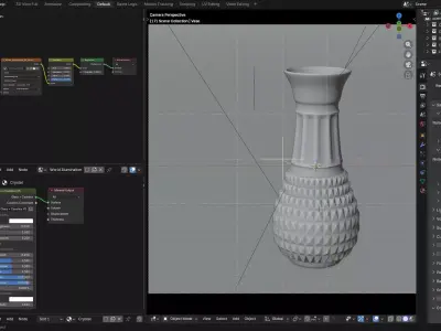 Crystal vase with Fake Caustics effect 3D model
