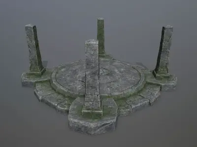 Ruin Gate Low-poly 3D model purchase