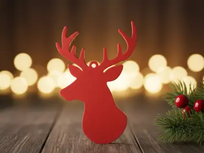 reindeer head ornament 3D print model