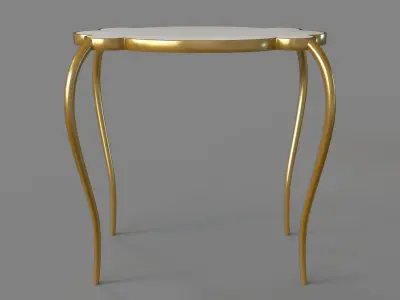 Small Flora Side Table Gold-Amber 3D model