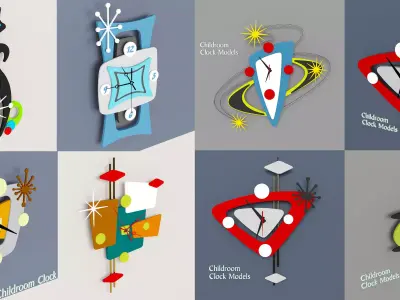 Childroom 3D wall clock 3D model 3D model