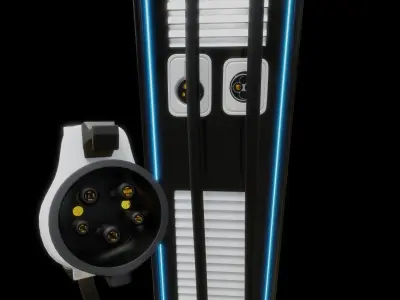 Electric vehicle charging station 3D model Rigged