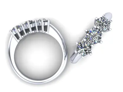 Trilogy Ring 1ct Tot 3D print model