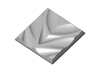 Abstract wave pattern relief 3d wall panel N05 3D print model