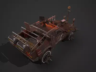 Apocalyptic Car Modular Pack Low-poly 3D model
