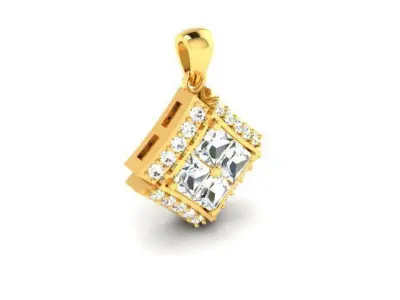 Solitaire Women Pendant 3DM STL OBJ FBX Render Details 3D print model order