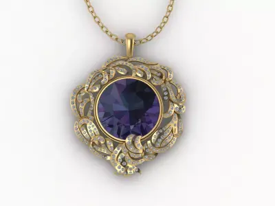 luxury pendant - locket 3D print model