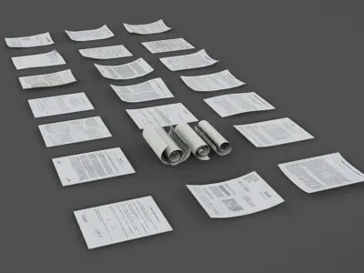 Paper Debris 01 Low-poly 3D model