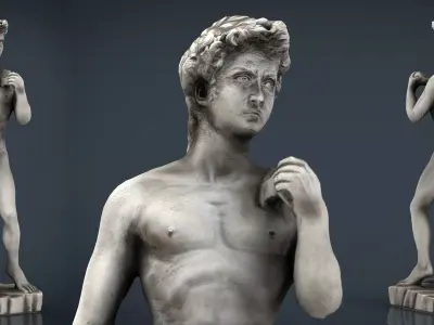 David Statue by Michelangelo Low-poly 3D model