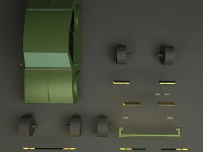 Lowpoly car 7 Low-poly 3D model