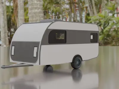 Travel Trailer Low-poly 3D model