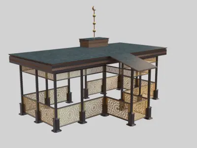 Iron Wood Garden Pergola - Gazebo 08 Ottoman  Seljuk Empire 3D model