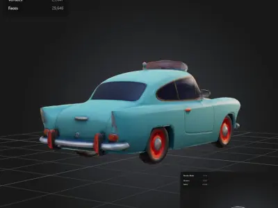 high detailed cartoony car 3D model