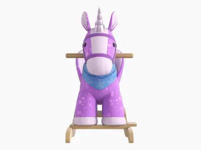 Baby rocking chair unicorn 03 3D model