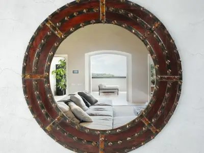 Round Ox Cart Mirror 3D model