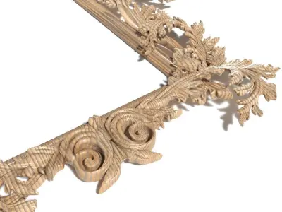 Frame-007 ornately carved wooden frame 3D model