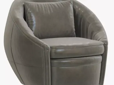 Restoration Hardware Oberon Leather Swivel Chair 3D model
