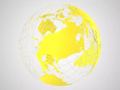 Globe News Skeleton Light Yellow 3D model