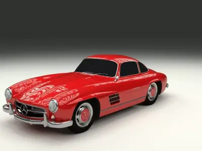 Rigged Mercedes 300SL W198 3D model