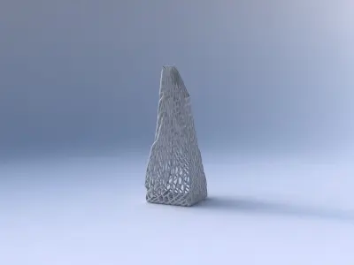 Vase top bent rectangle with twisted lattice tiles 3D print model