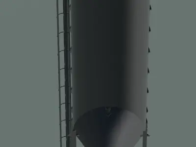 Silo in draft section cut 3D model