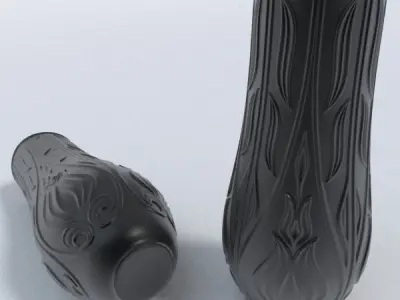 Black porcelain vase 3D model