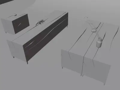 Wood Table for coffee and candel 3D model