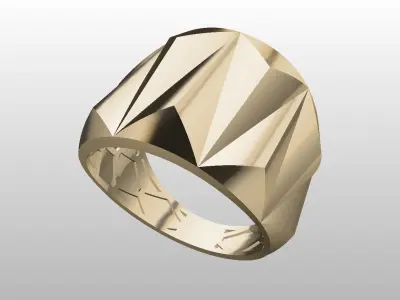 cuban faced ring hollow light weight  3D print model