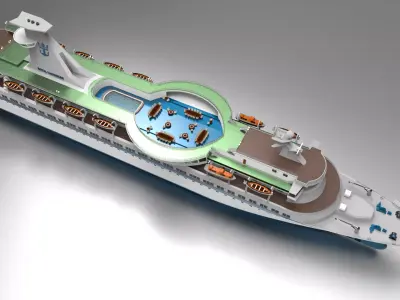 Cruise Ship Royal caribbean Sun Viking 3D model