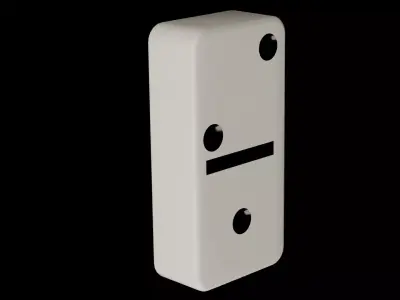 Ivory Domino piece  9 Low-poly 3D model