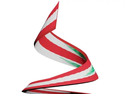 Lebanon Helix Structure Flag 3D model