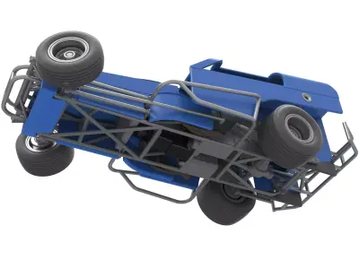Vintage Dirt Modified stock car V2 while turning Scale 1 to 25 3D print model