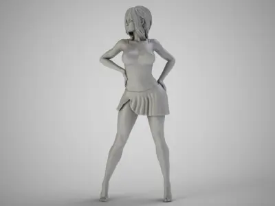 Determined Girl 3D print model