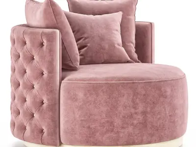 ScandalMADEMOISELLE swivel chair velvet Low-poly 3D model