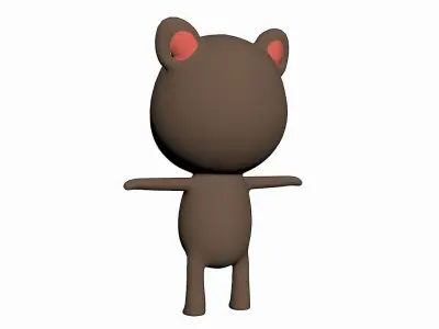 Cartoon Cat Character Low-poly 3D model