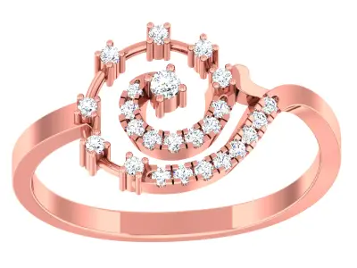 Diamond light gold ring 3D print model