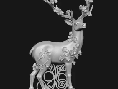 deer  sculpture 3D print model