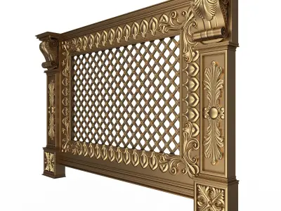 Radiator Cover Decorative Screening Grille Panel 06 Low-poly 3D model