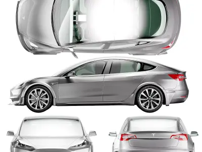 Tesla Model 3 racecar 3D model