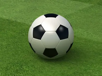 Soccer Ball with Play Ground Low-poly 3D model