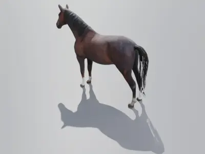 Realistic 3D Horse Model Low-poly 3D model