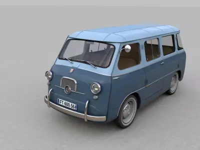 FIAT 600 MULTIPLA CORIASCO FAMILIARE 1956 3D model