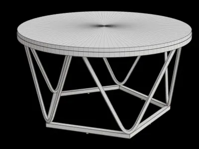 Carver Faux Stone Round Coffee Table Low-poly 3D model