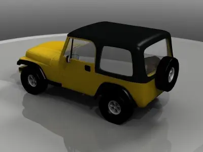Yellow Toy Car in a Package 3D model