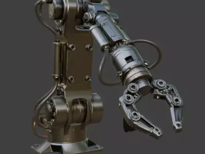 Industrial Robotic Arm PBR 3D Model High Detail 3D model