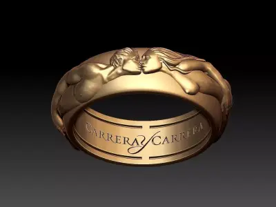 KISS ENGAGEMENT RING 3D print model