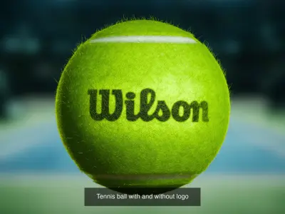 Wilson Pro Staff RF97 Autograph Original and Ball 3D Model Pack