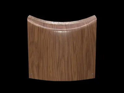 Gallery Stool-Walnut lacquered Low-poly 3D model