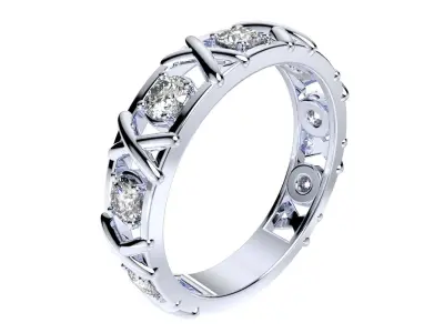Wedding Set Ring 3D CAD Design-O110033 3D print model